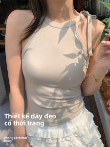 MiiOW | Áo ba lỗ không tay thắt lưng cổ treo mùa hè cho nữ Áo khoác ngoài một mảnh chống ánh sáng ngực một thể thao lưng đẹp