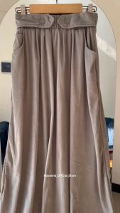 Haseena Rok A Line Corduroy Yaffa Bludru Vintage Kantong Kancing Panjang Velvet Long Skirt Kekinian