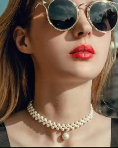 Viviann Original S925 Silver Button Baby Pearl Large Size Pearl Necklace Sweater Chain Collar Neckchain Vintage Style Simple Pearl Chain Choker Necklace For Women Wedding Love Pendant Necklace Fashion Jewelry Wholesale