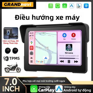 7 Inch Di Động Chống Nước Carplay Xe Máy Định Vị GPS IP67 Giá Đỡ Có Thể Tháo Rời Không Dây CarPlay Hỗ Trợ Tự Động Android