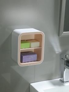 ECOCO ที่วางสบู่ติดผนัง 2 ชั้น กันน้ำ ไม่ต้องเจาะ รับน้ำหนักได้มาก สำหรับสบู่