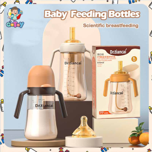 1 cup 3 uses 310Ml wide neck bottle with handle flip cover to prevent loss leak proof newborn bottle