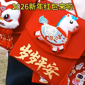 [With Lanyard] Year of the Horse Back Shoulder Lanyard Fabric Red Envelope Spring Festival Profit Is Sealed New Year Children Send Children Lucky Bag