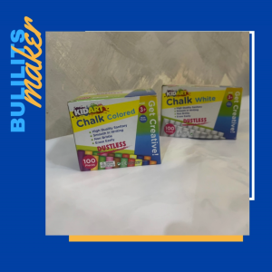 Kid Art Dustless Chalk Colored – 100pcs/Box Non-Toxic Multi-Color Chalk for Blackboard School and Drawing