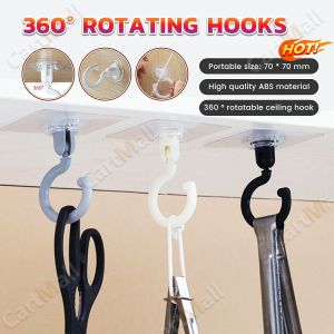 360° Rotating Hooks Traceless and No Punching Self-adhesive Wall Hanging Hook