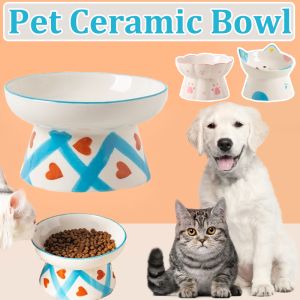 Pet Ceramic Bowl Cat Ceramic Food Bowl Pet Food Water Snack Bowls Drinking Eating Feeder Accessories