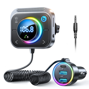 joyroom | Joyroom Bluetooth 6.0 FM/AUX Car Adapter with Air Vent Install & Bass Boost 3-Port PD/QC 3.0 USB Charging Fast Charger