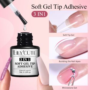 UR SUGAR LILYCUTE 3-IN-1 Soft Gel Tip Adhesive False Tips Nail Extension Nail Tips Adhesive Glue Gel Nail Design Tools 7ml