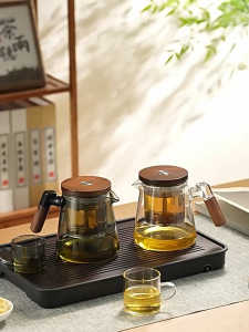 750mlHeat-resistant glass floating teapot office one-touch tea-water separation pressurized floating teapot