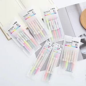 [WOVI STATIONERY] Highlighter 2 in 1 isi 6pcs / Stabilo Warna-warni 2 sisi 6 warna [SET]