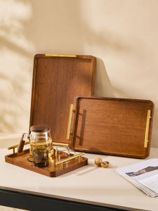 Wooden Multi-functional Tray Rectangle Plate Round