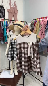 Little Esquina Syelin Dress anak perempuan lengan kutung kode LE 2110