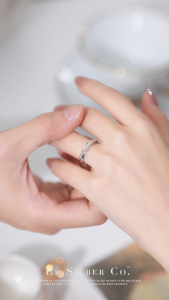 Le Silber Co. S925 Sterling Silver - Parallel Promise Couple Rings