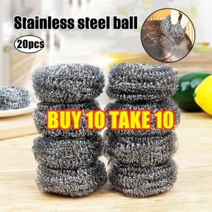【BUY 10 TAKE 10】20pcs Steel Wool Scrubber - Steel Wool for Cleaning Dish Pots Pans Grills Stainless Steel Scrubber for Kitchen Sinks Cleaning Steel Wool Pads Metal Scrubber Extra Tight Stainless Steel Wool Pot Brush Kitchen Dish Cleaning