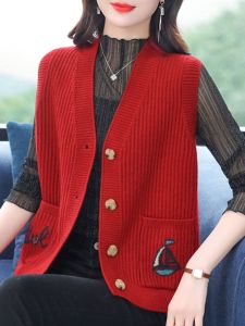 หลวม เสื้อสเวตเตอร์ถัก เสื้อกั๊ก ผู้หญิง แจ๊กเก็ต ฤดูใบไม้ผลิ ฤดูใบไม้ร่วง สไตล์ใหม่ คอวี ความยาวปกติ ปิดกระดุมเดียว เสื้อโค้ท เสื้อแจ็คเก็ต
