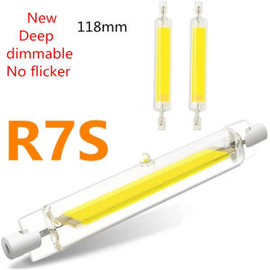 Deep Dimmable No Flicker R7S Corn Lamp LED COB Tube Bulb118MM J78 J118 Replace Halogen Light 110V 220V Home Lampadas