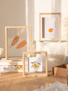 Tối Giản Hiện Đại Gỗ Thật Khung Hình Máy Tính Để Bàn Màn Hình Ép Hoa Kính 2 Mặt Album Ảnh Mẫu Khung