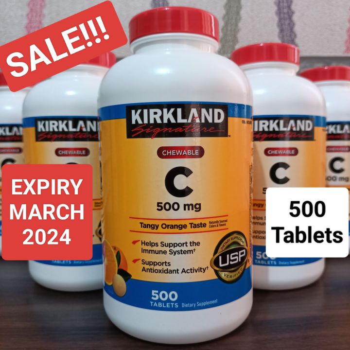 SALE⚠️EXPIRY MARCH/SEPT 2024 Kirkland Signature Vitamin C 500 mg (500 Chewable Tablets) SEE