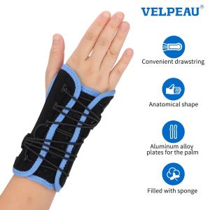 VELPEAU Quick Wrap Wrist Brace for Carpal Tunnel Relief Night Sleep Support Immobilizer with Cushioned & Metal Splint for Arthritis Sprain