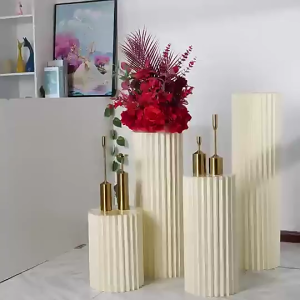 Đôn giấy trụ tròn xếp giấy giấy gấp trang trí tiệc tặng kèm đĩa