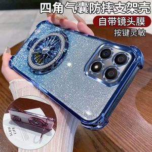  17ProMax 17Air Phone Case with Stand Flash Powder Gyro Shell Electroplated 15Plus Protective Cover 13 Mobile Phone Case 14 Airbag XSMAX Four Corners Thickened 12 Eye Protection Anti-fall