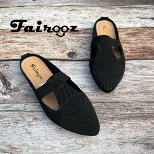 Fairooz - Sandal Wanita Casual Selop Flat Shoes Rajut Import NEW MOTIF SF13