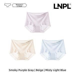 Invisible Seamless Breathable Silk Bikini Briefs Beige