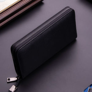 กระเป๋าถือหนังแท้ กระเป๋าใส่เงินแบบเปิดด้วยซิปสำหรับผู้ชาย ความจุขนาดใหญ่ กระเป๋าใส่บัตรหลายช่อง กระเป๋าถือหนังแท้ระดับไฮเอนด์สำหรับผู้ชาย