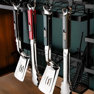 Durable Food Tong Slider Lock Steak BBQ Tongs & 304 Stainless Steel Kitchen Utensils