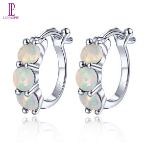 Lohaspie Đồ Trang Sức Bất Sterling Silver 925 Vòng Bông tai Ban Đầu ngọc mắt mèo tự nhiên Rhodolite Garnet Vòng Bông tai Bông Tai Bạc 925 Gốc Opal Bông Tai Cho Phụ Nữ Bạc 925 Đồ Trang Sức