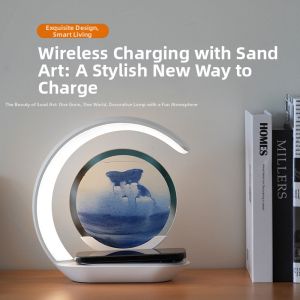 Wireless Charging 3D Hourglass LED Night Light
