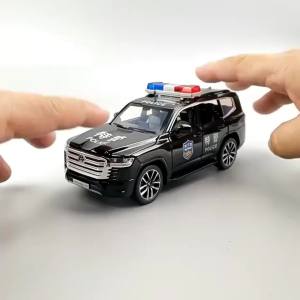 1:32 LAND CRUISER LC300 Police Cars Toys Alloy Diecast Model 6 Doors Opened with Light Music Vehicles Models Boys Birthday Gifts