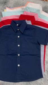 เสื้อเชิ้ตเด็กผู้หญิง - เสื้อเชิ้ตเด็กแขนสั้น 5 สี - ผ้าคอตตอล