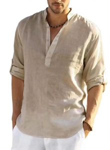 New Mens Casual Blouse Cotton Linen Shirt Loose Tops Long Sleeve Tee Shirt Spring Autumn Casual Handsome Mens Shirts