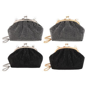 Women Evening Clutch Bag Fashion Rhinestones Evening Bags Chain Strap Elegant Handbag Large Capacity Wedding Party Bag