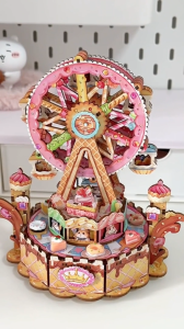Tonecheer Sweet Wheel Rotating Music Box (TQ080) DIY Wooden Musical Movement Box