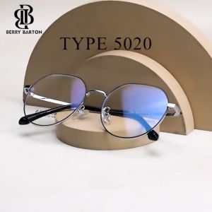 Berrybarton Kacamata Bulat Anti Radiasi Photocromic Blueray Bisa Minus Titanium Pria Wanita 5020