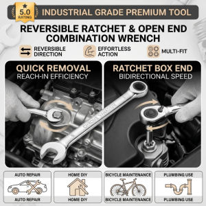 1Pc High Density Gear Dual Purpose Ratchet Effortless & Fast Non-Slip Tool for Rusted Fastener Removal and Factory Workshop Work