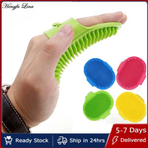 Hengfa Lina Bath Brush with Belt Rubber Glove Hair Massage Exfoliating Gloves Head Cleaning scrubber Mitten Silicone Washing Shower Tool