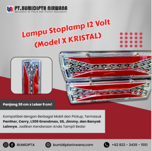 Stoplamp Variasi X Kristal 12Volt 30Cm Cocok Untuk Pickup L300 Carry Futura COD Bayar Ditempat Gratis Ongkir Cashback Tiap Hari Bergaransi Tidak Sesuai Foto Uang Kembali