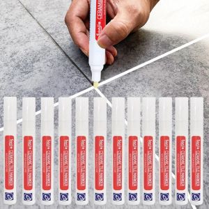 12Color Grout Pen White Waterproof Tile Gap Repair Pen Odorless White Tile Refill Wall Grout Marker Bathroom Tile Mouldproof Filling Line Pen