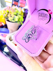 nhẫn bạc thời trang sang trọng rực rỡ dạ tiệc