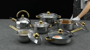 German Pot Set 6 Piece 12 Parts High Quality 304 Stainless Steel Can Be Cooked On induction Cooker