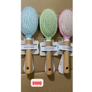Lược gai gỡ rối tóc tạo kiểu tóc massage da đầu loại OVAL cán gỗ xinh xắn