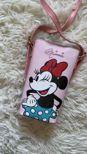 Disney Minnie Mouse Shoulder Bag Smartphone Pouch PU/PVC Adjustable Strap for Women
