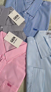 Sơ mi tay dài kẻ sọc MISFIT có túi chất mềm phù hợp công sở GIA_SOC1