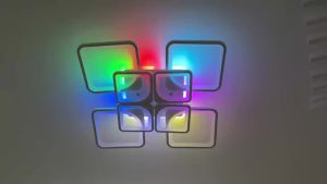 Smart RGB Square Ceiling Pendant Lamp Acrylic LED Ceiling Light Romantic Lustre Energy Saving Dimming Home Decoration Fixtures