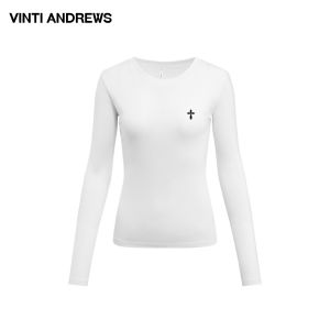 Spring Long Sleeve Fitted Slenderizing Top