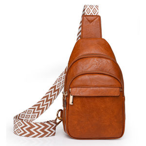 2024 New Chest Bag Womens Crossbody Soft Leather Bag One Shoulder Sports Trendy Backpack Waist Bag Crossbody Chest Pack Ladies