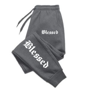 Blessing Letter Print Mens And Womens Sportswear Leggings Sportswear Pants Mens Drawstring Pants Jogging Sportswear Pants